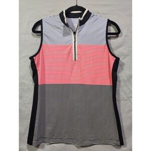 Tail White Label Sleeveless Polo Shirt Zip Wmns Med‎ Golf Tennis Pickleball